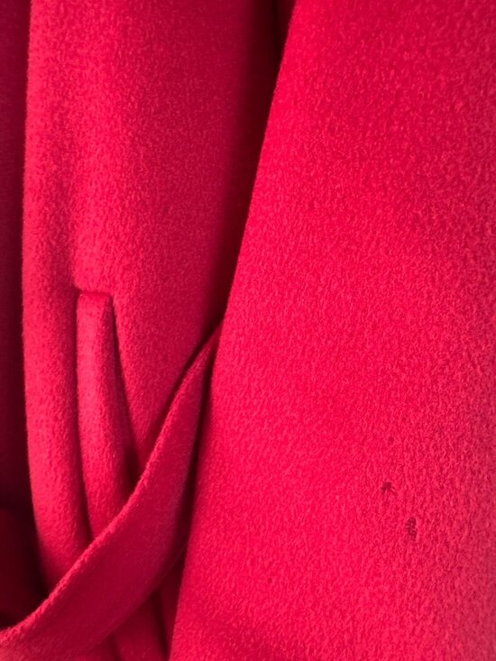 Vintage M.G. Kinsler The Great American Coat Red Wool Belted Long Women's Small - Picture 4 of 11